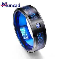 Men Rings 100% Tungsten Carbide Anillos para hombres Black Dragon