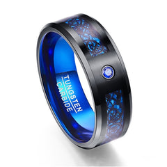 Men Rings 100% Tungsten Carbide Anillos para hombres Black Dragon
