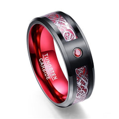 Men Rings 100% Tungsten Carbide Anillos para hombres Black Dragon