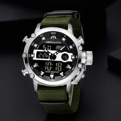 Masculino MEGALITH Sport Waterproof Watches Men Luminous Dual Display Alarm