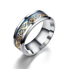 Ring 8mm  Wedding Bands Couple Anniversary 11 colors Blue Black Silvering Irish Dragon Titanium Carbide