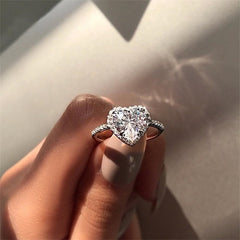 Engagement Ring 6 Claws Design AAA White Cubic Zircon Female Women Wedding Band CZ Rings Jewelry
