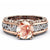 Rose Gold Engagement Ring for Female Two-tone Flower Rhinestone Wedding Rings for Women