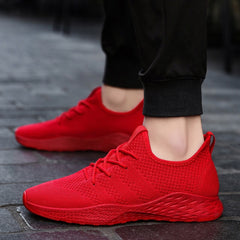 Male Shoes Adult Red Black Gray High Quality Comfortable Non-slip Soft Mesh Men Shoes Summer Size 39-46
