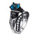 Hainon Black Skull Ring Set 925 Sterling Silver Color Fashion Wedding & Engagement