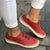 Women's Shoes Hand-stitched Striped Breathable Elastic Band Retro Casual Flat Suitable for Wide